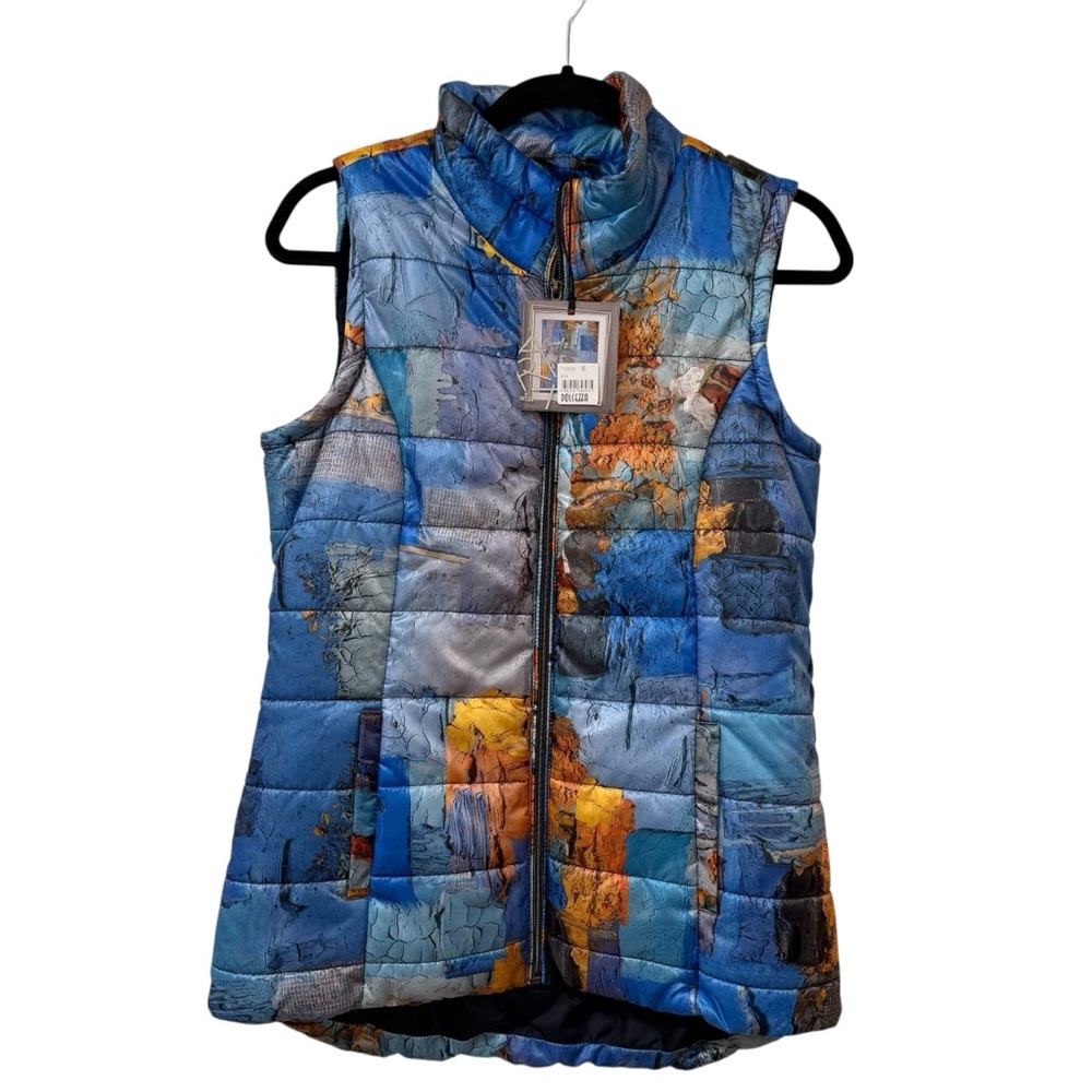 Dolcezza Simply Art by Carlo Bazzoni abstract puffer vest NWT SMALL artistic
